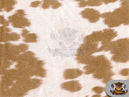 Suede Velvet Cow Print Fabric Udder Madness Upholstery 54" Wide Sold by The Yard (Mocha) - color: Mocha