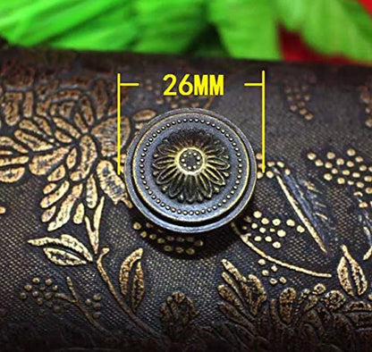 dophee 4Pcs Small Vintage Style Single Hole Cabinet Knobs, 1.02" x 0.67" - size: 4 Pieces