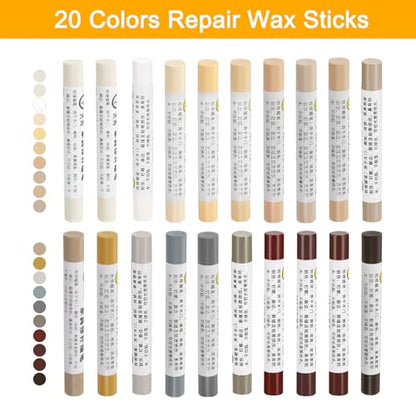 uxcell 20Pcs Wood Filler Stick Common Series Furniture Repair Crayon Kit - color: Common Series