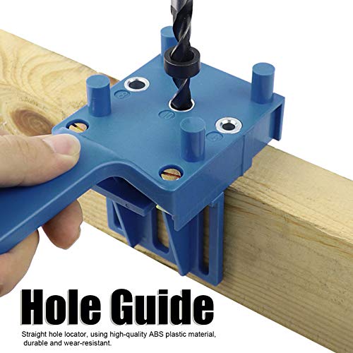 Joyzan Wood Doweling Hole Drill Guide, Dowel Jig Drilling Kit Handheld - color: Blue