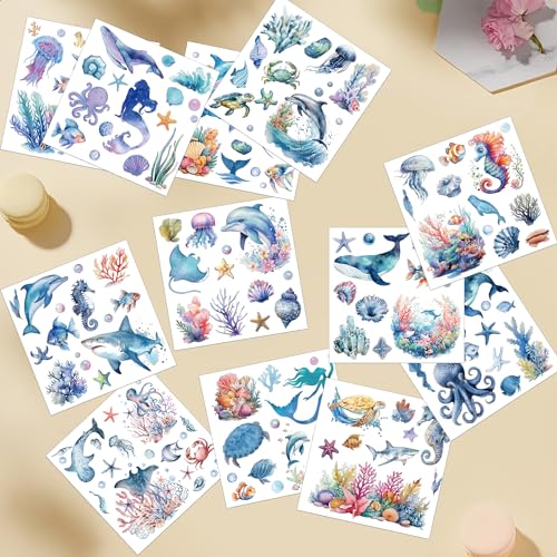 12 Pcs Ocean Rub-On Transfers for Furniture & Crafts - style: Ocean