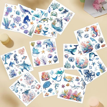 12 Pcs Ocean Rub-On Transfers for Furniture & Crafts - style: Ocean