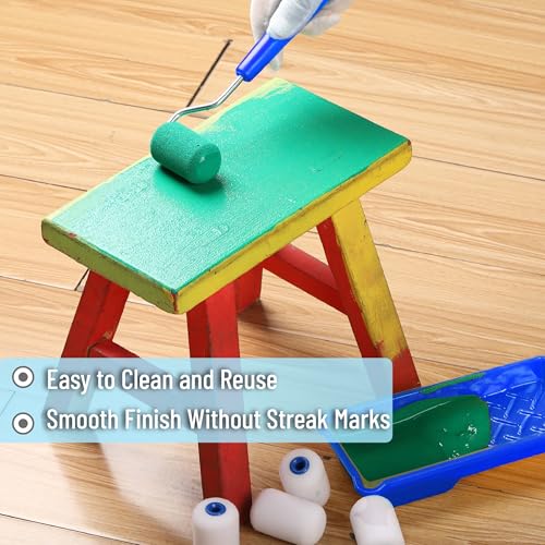 Bates- 2 Inch Foam Paint Roller Kit, 10 Pack Small Paint Roller Kit - color: Blue