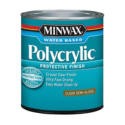 Minwax Polycrylic Protective Finish, Clear Gloss, Clear, 1/2 Pint, 244444444