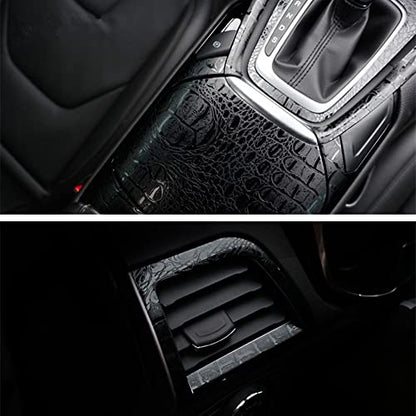 Moyishi Wood Grain Vinyl Sticker Decal Roll Car Interior Home Office Furniture DIY Film Wrap 30cmx100cm (Crocodile Pattern) - color: Crocodile Pattern