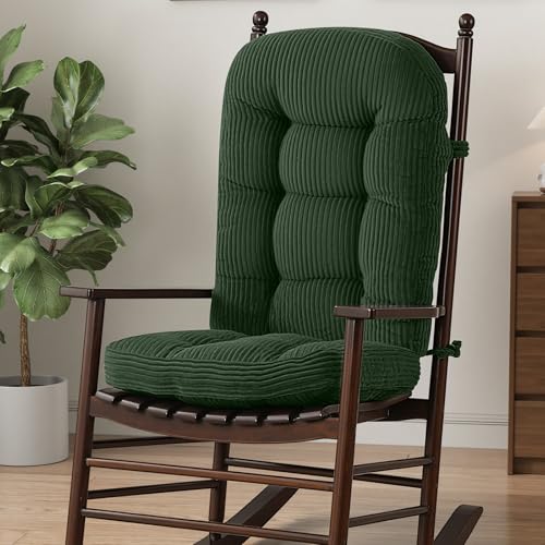 idee-home Rocking Chair Cushions Indoor, Glider Rocker Replacement Cushions - color: Green, size: 28 X 19 X 4 In & 16 X 19 X 4 In