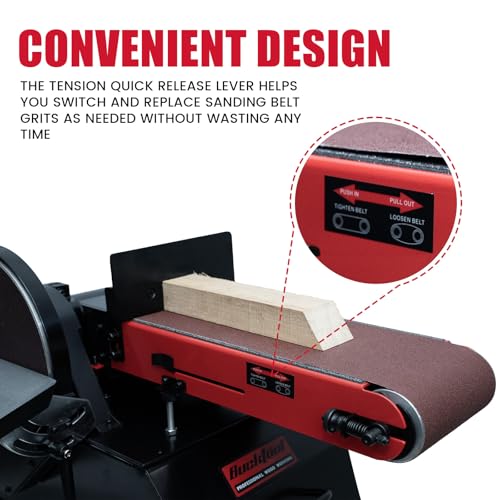 BUCKTOOL 1-1/2HP Bench Belt Disc Sander for Woodworking,6x48" Belt,10" Disc - size: 1.5 HP & 6" x 48"