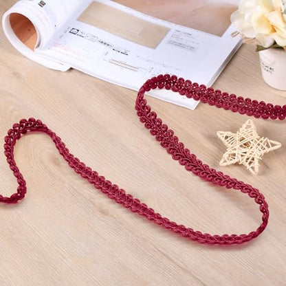 Dark Red Gimp Braid Trim, 1/2 Inch Width - color: Dark Red