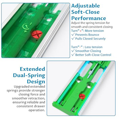 Onemake 12 Inch Soft Close Side Mount Drawer Slides Full Extension, 1 Pair - size: 12inch-300mm