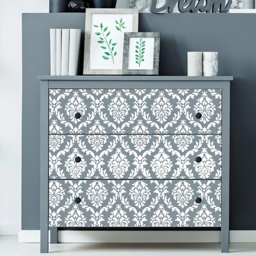 Damask Stencils for Walls 12inch Damask Stencil - style: Damask