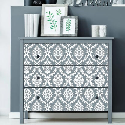 Damask Stencils for Walls 12inch Damask Stencil - style: Damask