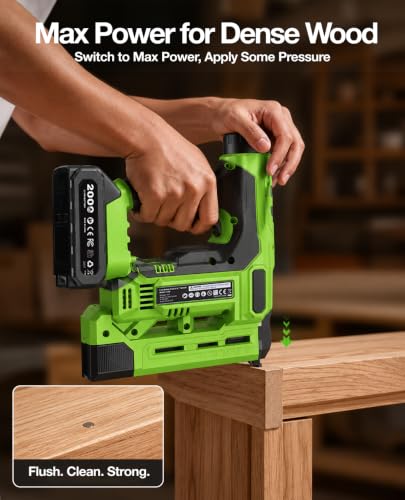 TaskStar 18-Gauge Cordless Brad Nailer: 20V 2-in-1 Electric Nail Gun with 2 Batteries, 1000pcs Nails & Staples, Adjustable Depth Staple Gun for Wood, Drywall, Upholstery & DIY Projects