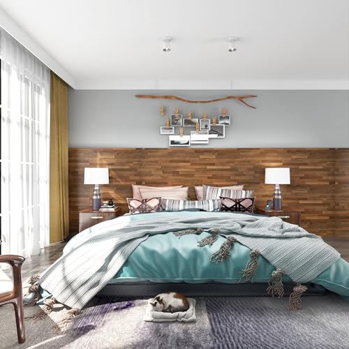 MelunMer Wood Peel and Stick Wallpaper Dark Brown Removable15.7” ×591” - color: Dark Brown, size: 15.7" x 591"
