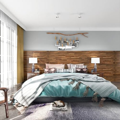 MelunMer Wood Peel and Stick Wallpaper Dark Brown Removable15.7” ×591” - color: Dark Brown, size: 15.7" x 591"