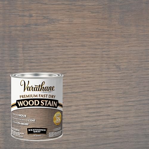 Varathane Premium Fast Dry Weathered Gray Wood Stain - color: Weathered Gray, size: 1 Quart (Pack of 1)
