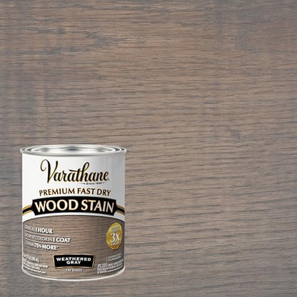 Varathane Premium Fast Dry Weathered Gray Wood Stain - color: Weathered Gray, size: 1 Quart (Pack of 1)