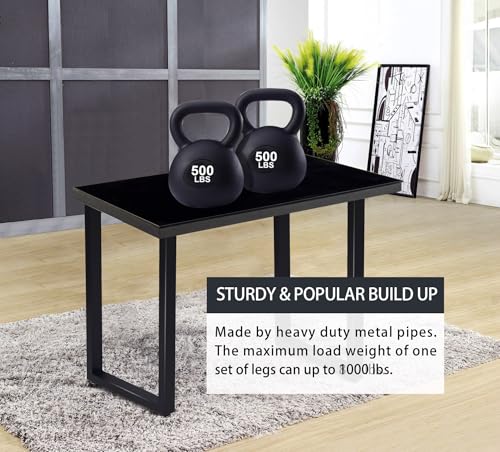 Taelakeni 28 Inch Metal Desk Table Legs, Heavy Duty Industrial Style Dinning Table Leg with Adjustment Feet Pads - color: Square, size: 28 IN