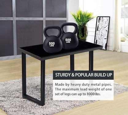 Taelakeni 28 Inch Metal Desk Table Legs, Heavy Duty Industrial Style Dinning Table Leg with Adjustment Feet Pads - color: Square, size: 28 IN