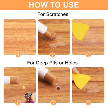 HARFINGTON 5pcs Wood Filler Sticks Wooden Wax Touch Up Furniture Repair Crayons for Scratch Hole Wood, Silver Pear - color: Silver Pear