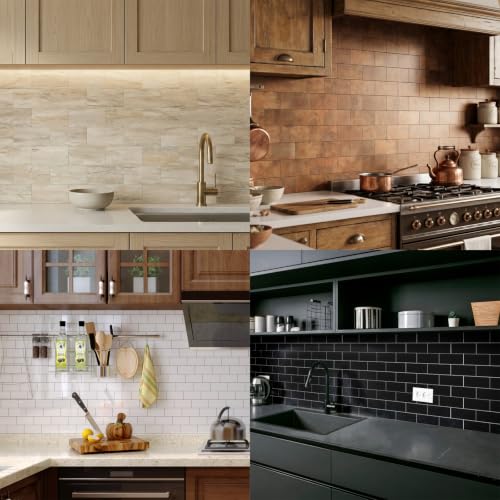 2026 New Upgrade Peel and Stick Backsplash Tile, Peel and Stick 11.34" X 11.57" Wall Tile for Kitchen, Bathroom, Fireplace, Laundry (Beige Stone Rocks, 10 Packs) - color: Beige Stone Rocks