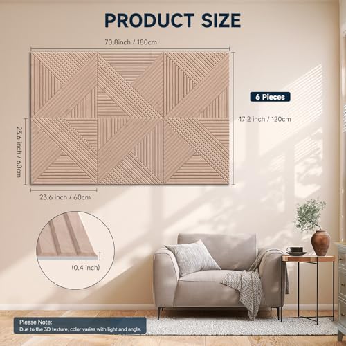 Acoustic Wall Panels 6 Pack, 72"x48" - Light White Oak - color: #094 Light White Oak, size: 72 X 48 Inches