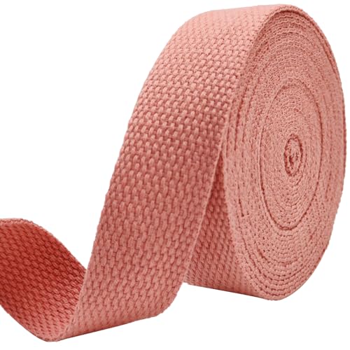 1 inch Cotton Webbing 5 Yards, Soft & Sturdy for Bag Handles - color: Watermelon Red 507