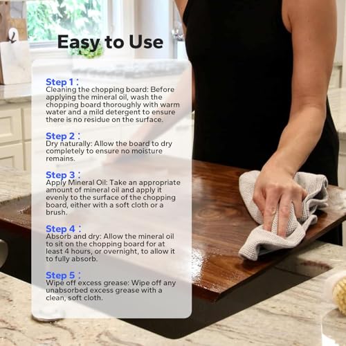 Choppie Mineral Oil (8.45 fl.oz), Food Grade Mineral Oil for Cutting Boards, Butcher Block for Maintaining Wooden & Bamboo Cutting Boards, Prevents Drying & Cracking - size: 8.45 fl.oz