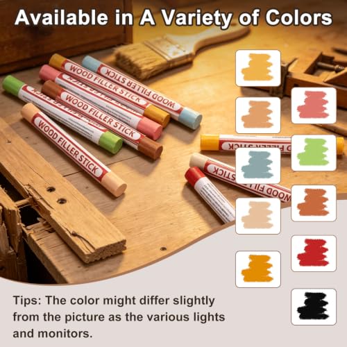 uxcell 20 Colors Wood Crayons, Wood Filler Sticks Furniture Scratch Repair - color: White Light Series