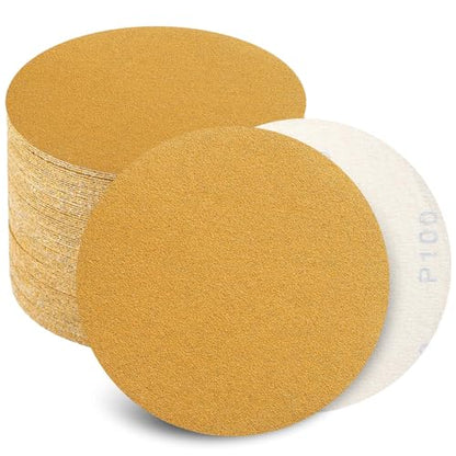 6 Inch Sanding Discs Hook and Loop No Hole, 100 Grit Sandpaper, Da Sandpaper for Automotive and Woodworking, 100 Pack - style: 100 Grit