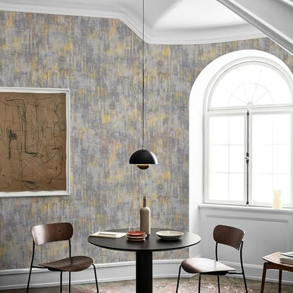 HueBurst Gray Gold Metallic Wallpaper Peel and Stick 17.3"x120" - color: Light Gray, size: 17.3" x 120"