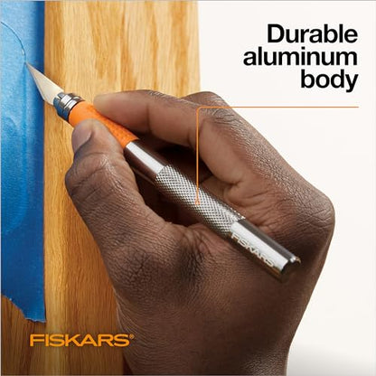 Fiskars 6" Detail Craft Knife, Exacto Hobby Utility Knife, Durable Aluminum