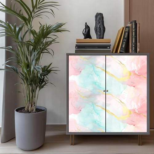 HOMETITUTE Glossy Marble Gold Vein Peel Stick Wallpaper 15.7x39.4 Vinyl - color: Wallpaper#1