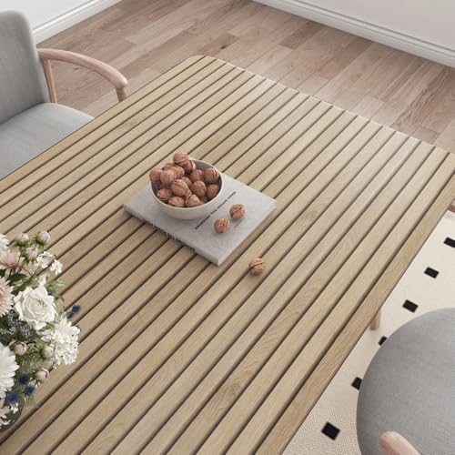 17.7x317 Slats Wood Wallpaper Peel and Stick Wood Slat Contact Paper Slat Wall Panel Peel and Stick for Table Removable Wooden Wallpaper Waterproof Self Adhesive Wall Paper for Accent Walls - size: 17.7" x 317"