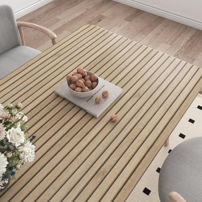 17.7x317 Slats Wood Wallpaper Peel and Stick Wood Slat Contact Paper Slat Wall Panel Peel and Stick for Table Removable Wooden Wallpaper Waterproof Self Adhesive Wall Paper for Accent Walls - size: 17.7" x 317"