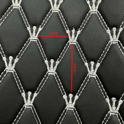 Quilted Foam Vinyl Fabric King Crown Classic Pattern with 0.23" Sponge Backing Faux Leather Fabric for Car Headliner, Furniture Upholstery, Headboards,Diamond 2" x 3" (King Crown-Black White) - color: King Crown-black White