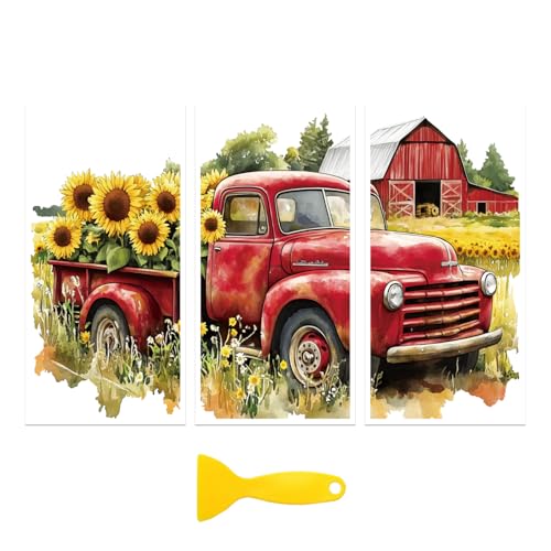 Peacoblue Farm Pickup Truck Rub On Transfers for Furniture Craft 6"x12" - style: Farm Pickup Truck