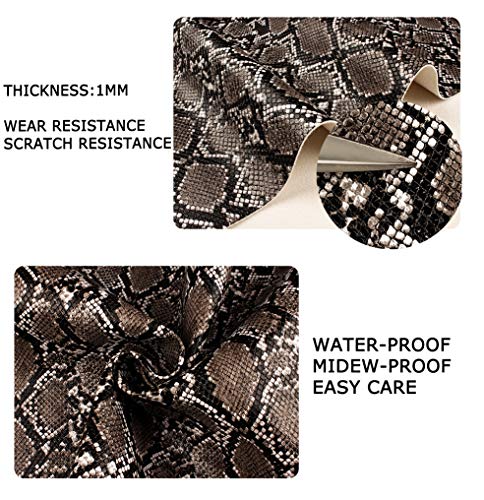 3D Anaconda Snake Skin Vinyl Faux Leather Upholstery Fabric By Meter, Embossed PU Fabric Leather Sheets for Earrings DIY Crafts Chairs Seats Sofa 54''x39'' 138x100cm(Color:red) - color: Red