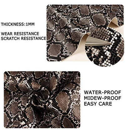 3D Anaconda Snake Skin Vinyl Faux Leather Upholstery Fabric By Meter, Embossed PU Fabric Leather Sheets for Earrings DIY Crafts Chairs Seats Sofa 54''x39'' 138x100cm(Color:red) - color: Red