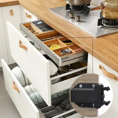 4Pack Push Latches for Cabinets, Push to Open Catch Lock,Safe Rebound Self-Locking Device Drawer Catch Push to Open Door Latch Cabinet Hardware for Cabinet Drawer Wardrobe Kitchen Door