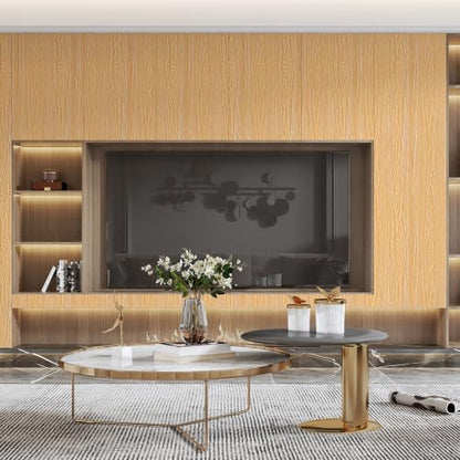 SOON AFTER Light Yellow Wood Peel and Stick Wallpaper, Size 15.7"x236"/Roll - color: Light Yellow F004A, size: 15.7" x 236"