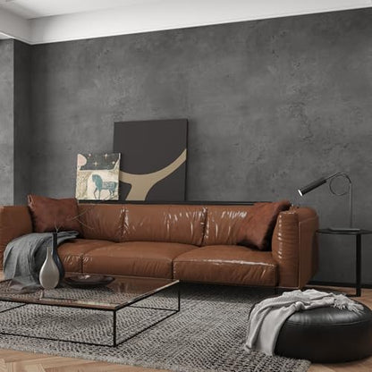 3yecao 16"×1181" 3D Extra Thick Large Size Darker Grey Black Concrete Wallpaper Peel Stick Waterproof Dark Gray Concrete Cement Contact Paper Adhesive Textured Sticker for Bedroom Bathroom Gym Walls - color: Dark Gray, size: 16" x 1181"
