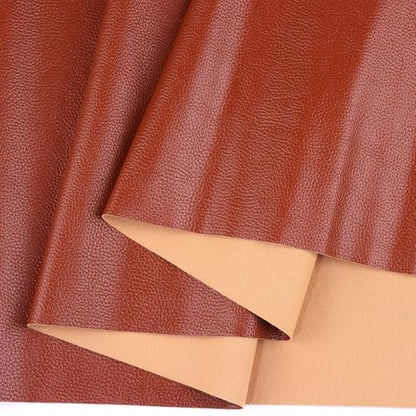 Ramya Faux Leather Sheets Roll 12" X 53"(30cm X 135cm) Upholstery Faux Leather Suitable for Handmade DIY, Earrings, Hair Clips, Sewing Crafts Projects (Brown) - color: Brown