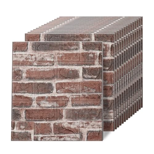 Faux Brick Wall Panels, 20 PCS, Red - color: Red Brick, size: 20PCS