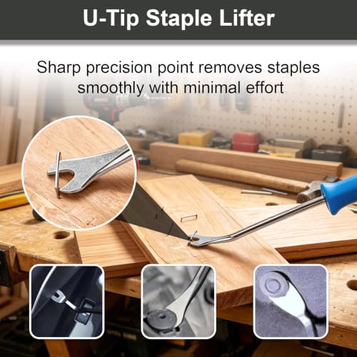 5 pcs Heavy Duty Upholstery Staple Remover Tool Set, Nail Puller Plier, Tack Lifter, Fastener Remover for Carpet,Furniture,Floor,Photo Frame,Wall with Zipper Bag - color: 5 Pcs
