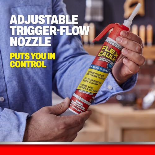 Flex Caulk Silicone Waterproof Sealant, Clear, 6.5 oz, 1-Pack - style: Silicone, Clear, 6.5 oz, 1-Pack