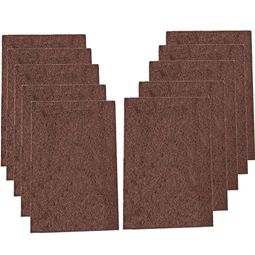 Premium 10 Pack 6" x 9" General Purpose Scuff Pads - Scuffing, Scouring, Sanding, Paint Primer Prep Adhesion Scratch - Surface Preparation Automotive Car Auto Body Woodworking Wood (Brown) - color: Brown