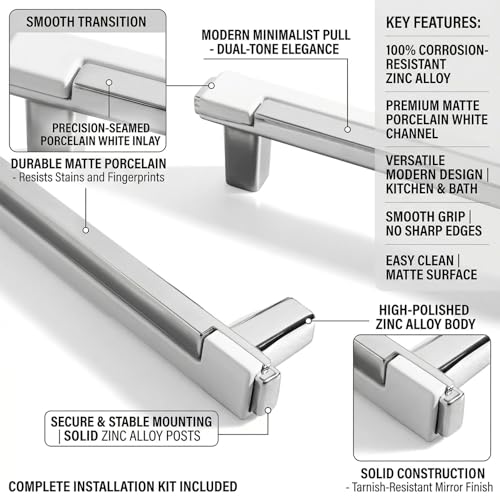 10 Pack White Silver Square Cabinet Knobs, Single Hole - color: White Silver, size: Square