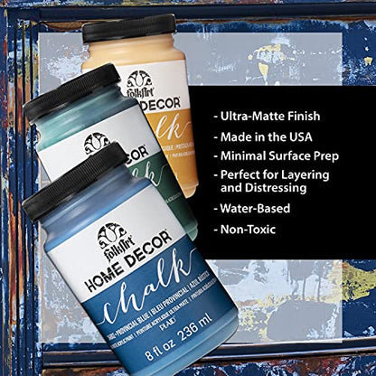 FolkArt Home Decor Chalk Acrylic Paint, 8 oz, Tranquil Tide - color: Tranquil Tide