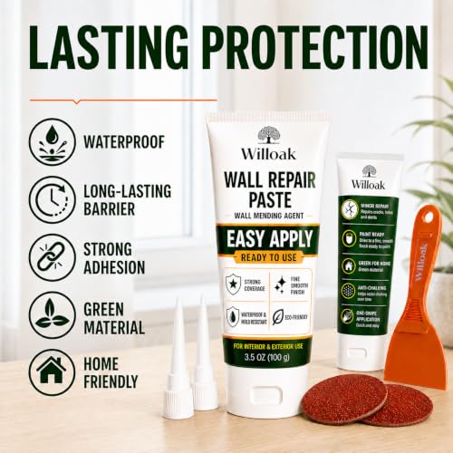 Drywall Repair Kit,Wall Spackle Repair Paste with Scraper,2 Pack Hole Repair Filler Putty,Convenient and Fast Solution