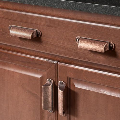 Goo-Ki 6pack Bin Cup Drawer Pulls Antique Copper Cabinet Cup Pull, 3 Inch c-c Channing Cup Handles Zinc Alloy Hardware for Kitchen Bar - color: Antique Copper, size: 3 Inches Center-Center
